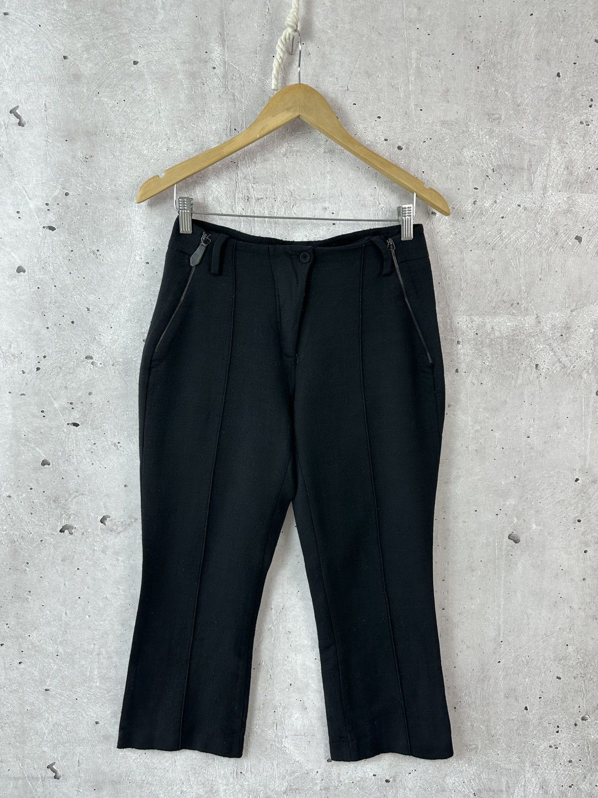 Annette Gortz Annette Gortz Black Cropped Zip Pocket Wool Women’s Pants Size 26" / US 2 / IT 38 - 1 Thumbnail