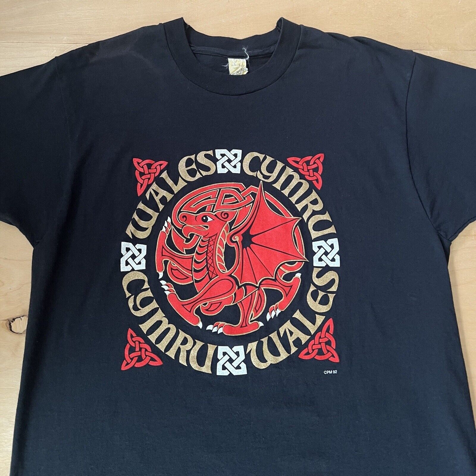 Vintage Vintage Cymru Whales Shirt XL Black 80s Screen Stars England Size US XL / EU 56 / 4 - 2 Thumbnail