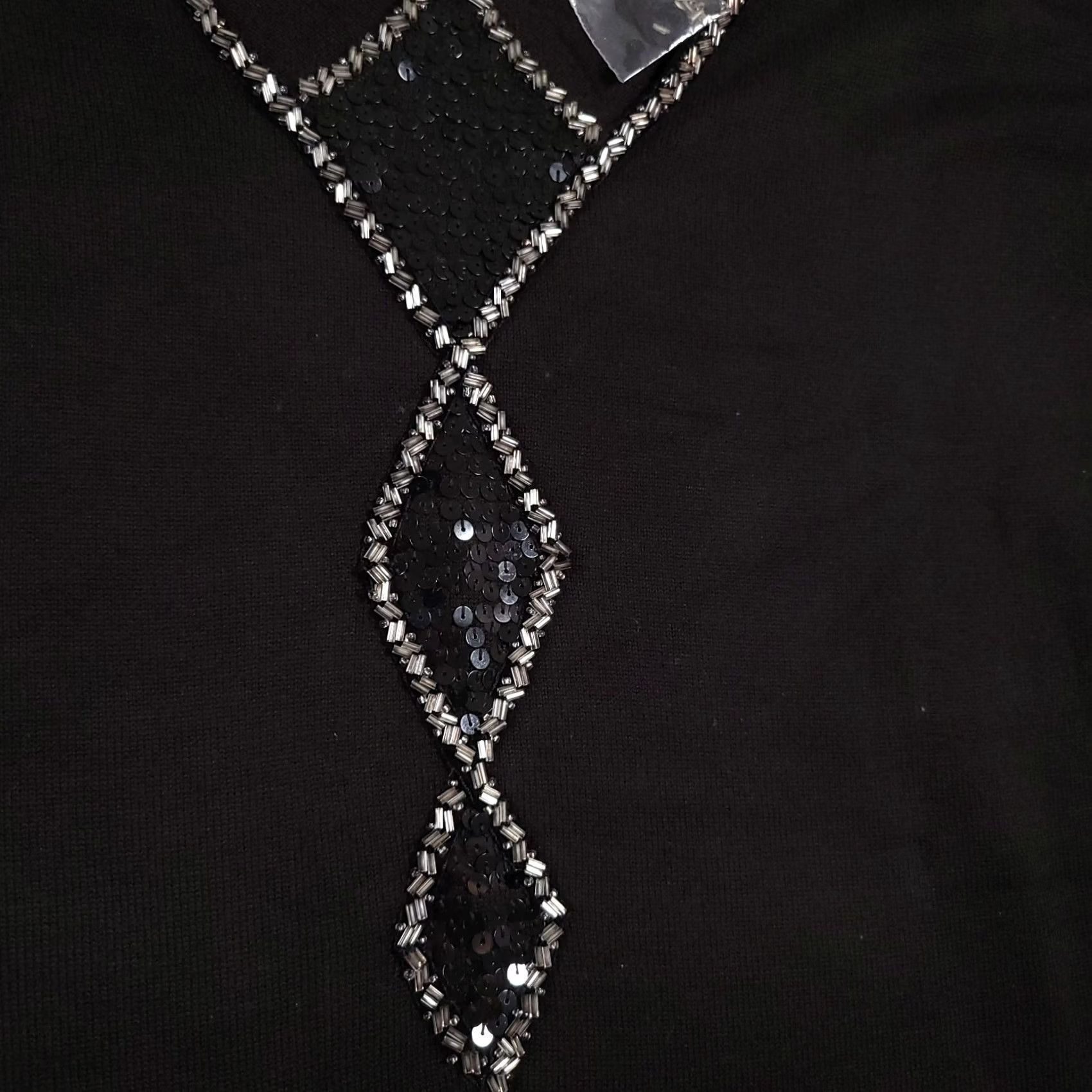 Bob Mackie Bob Mackie Beaded Knit Wearable Art Sweater Women's Small Black Long Sleeve Size S / US 4 / IT 40 - 4 Thumbnail