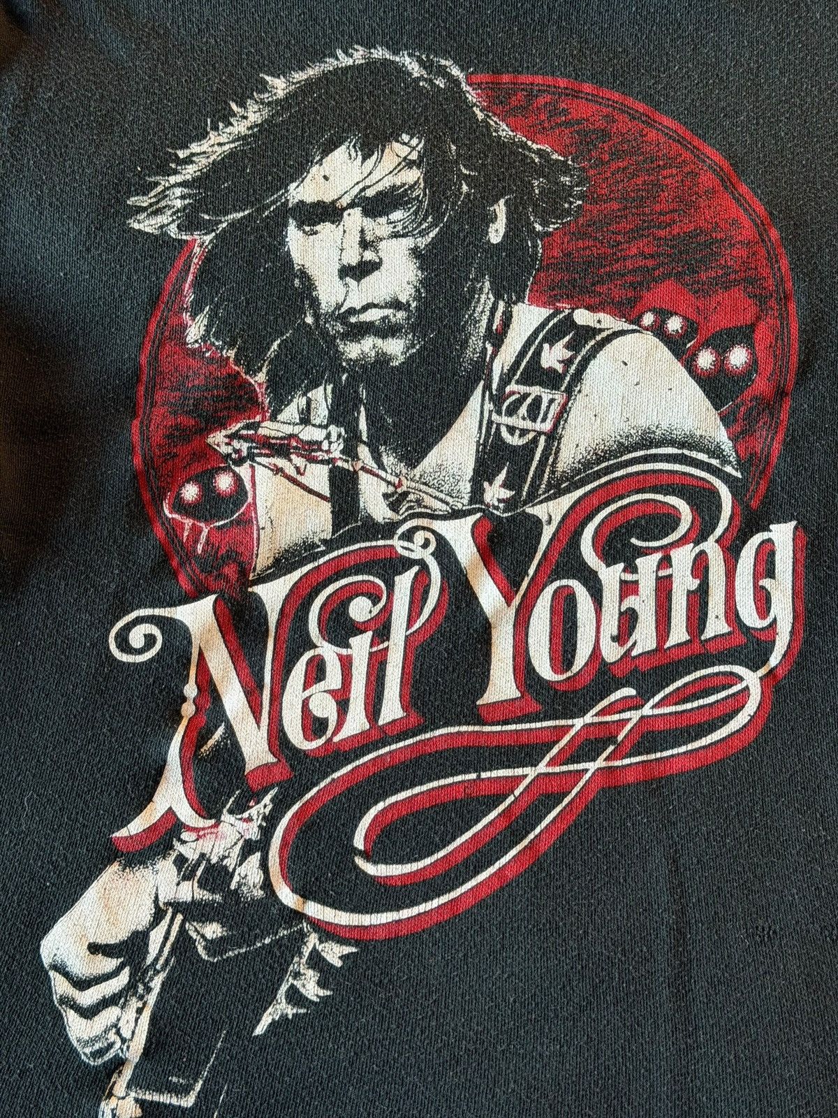 Band Tees *RARE* 1982 80s VINTAGE NEIL YOUNG POP EUROPE TOUR MUSIC TEE Size US S / EU 44-46 / 1 - 2 Thumbnail