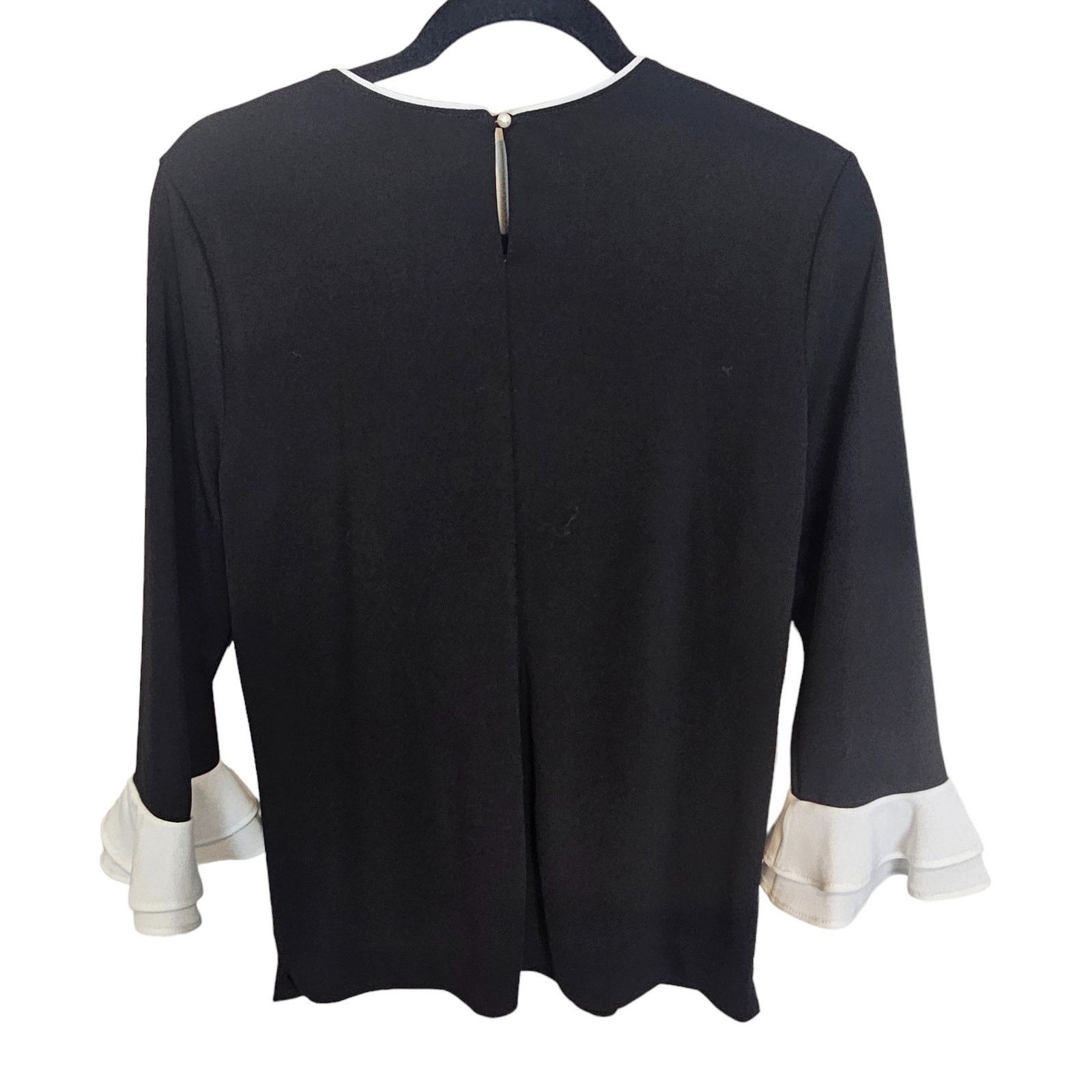 Karl Lagerfeld Karl Lagerfeld Womens Preppy Top Ruffle Sleeve Dark Academia Size S / US 4 / IT 40 - 8 Thumbnail