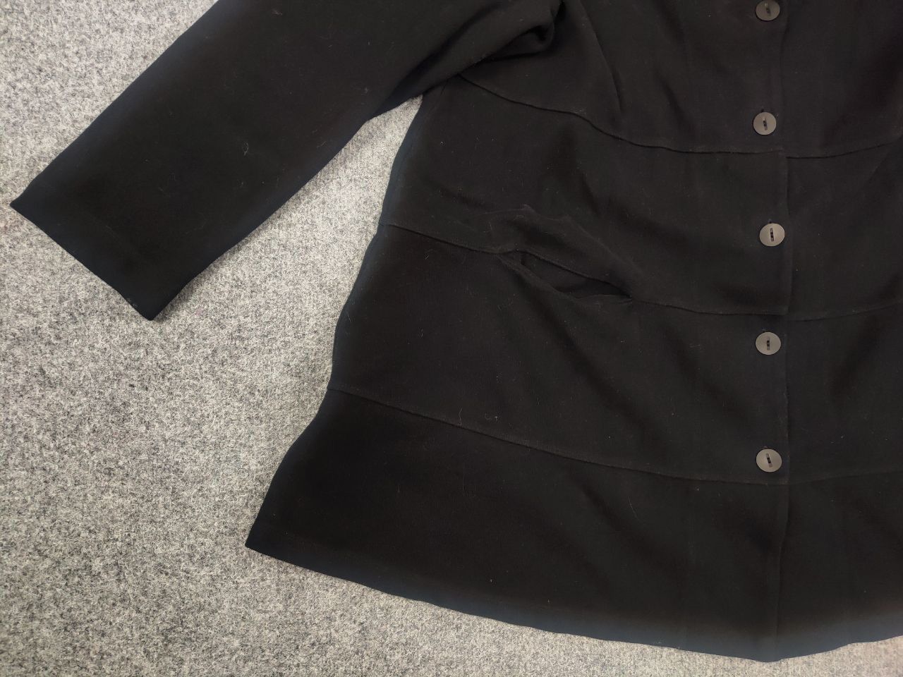 Vintage Grizas Design black Asymmetric cardigan cotton coat buttons Size XL / US 12-14 / IT 48-50 - 5 Thumbnail