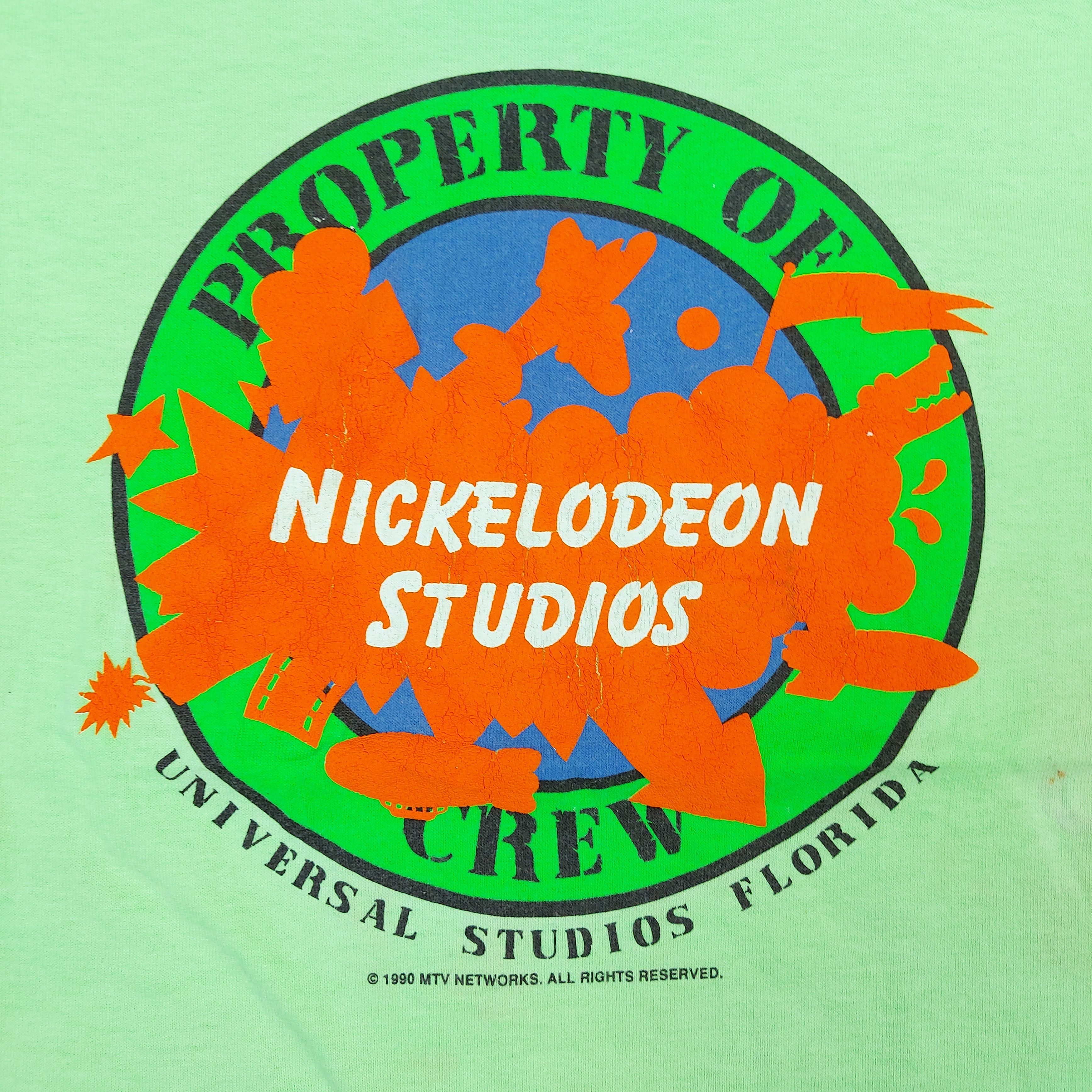 Nickelodeon Vintage 90s Property Of Nickelodeon Studios Crew 1990 TEE Size XL / US 12-14 / IT 48-50 - 2 Thumbnail