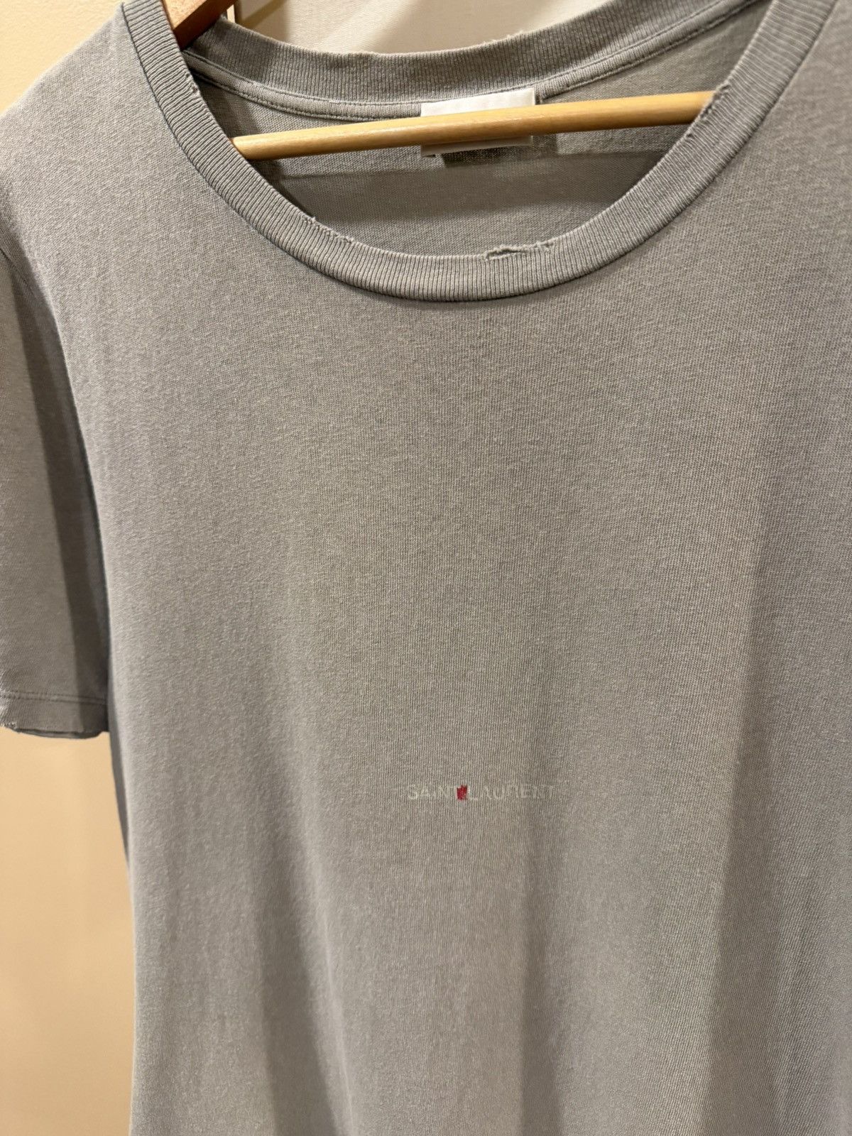 Saint Laurent Paris Saint Laurent Paris Rive Gauche Box Logo 2018 Grey T-Shirt Size US XS / EU 42 / 0 - 5 Thumbnail