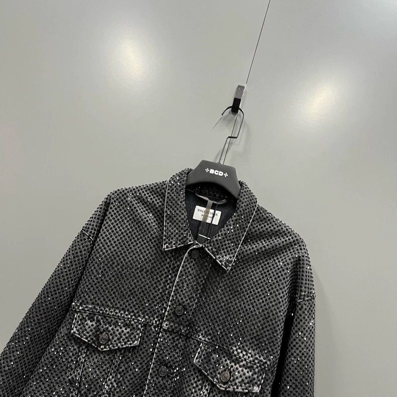 Balenciaga Balenciaga Black diamond-encrusted denim jacket Size US XS / EU 42 / 0 - 3 Thumbnail