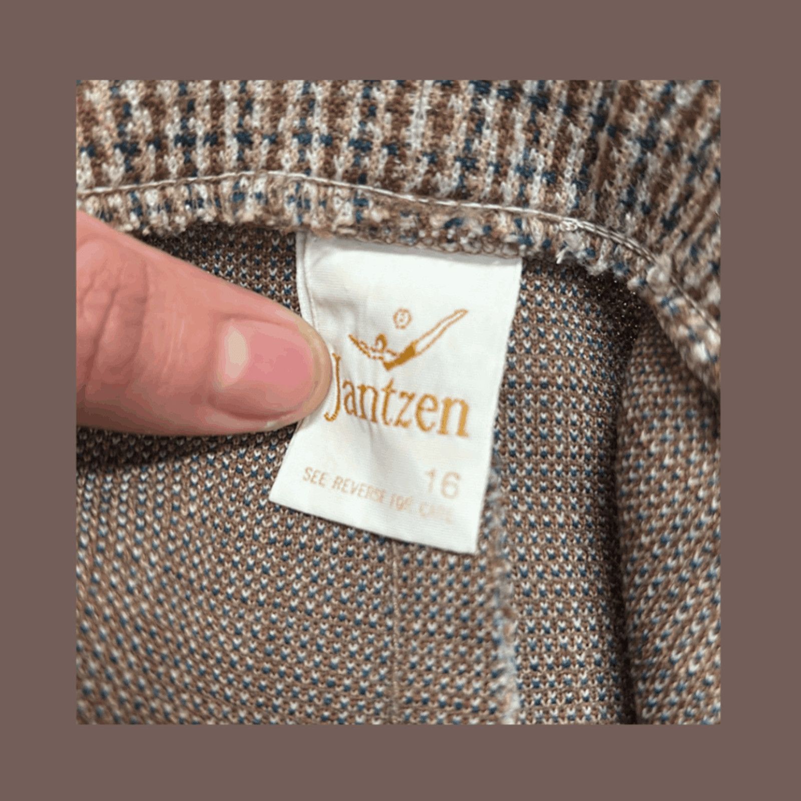 Jantzen × Vintage VTG Houndstooth Trousers | Jantzen Elastic Waist | 70s Mod Size 32" / US 10 / IT 46 - 4 Thumbnail