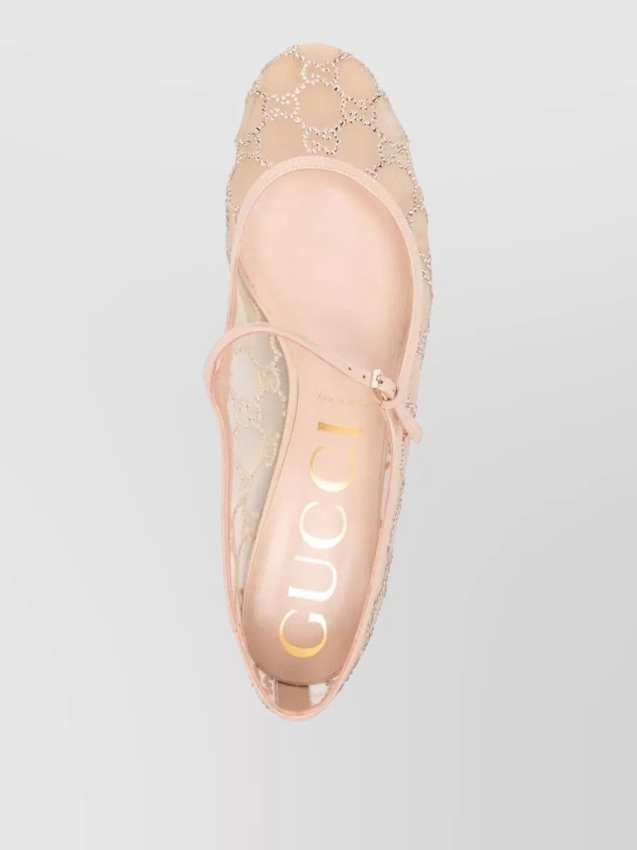 Gucci o1loc1c0426 836809 Women's GG Crystal Ballet Flat in Beige Size US 9.5 / IT 39.5 - 3 Thumbnail