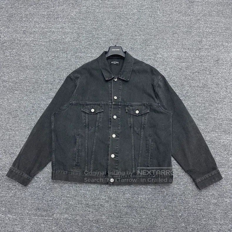 Balenciaga LAST DROP Balenciaga Washed Black Vintage Denim Track