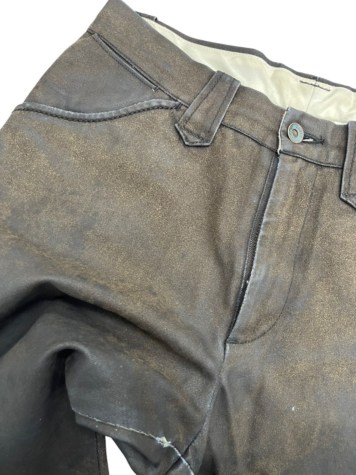 Japanese Brand Vintage Semantic Design Suede Cowhide Leather Pants Size US 31 - 7 Thumbnail