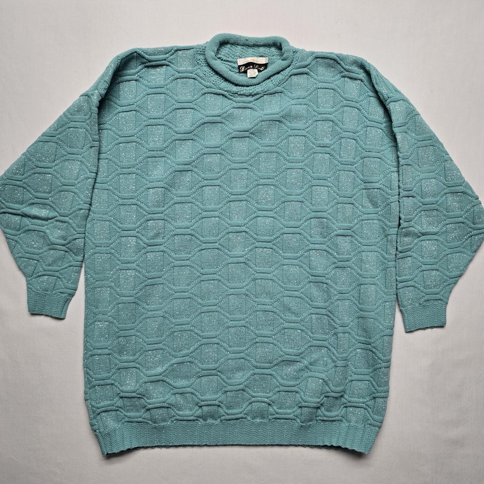 Vintage Vintage Dana Scott Sweater L Geometric Knit Pullover 90s Size L / US 10 / IT 46 - 1 Thumbnail