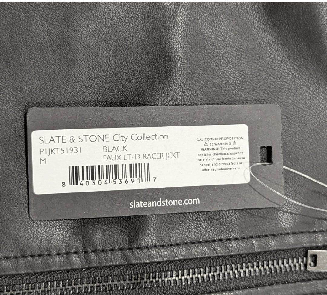Slate & Stone Slate & Stone Faux Leather Racer Jacket Black Medium Size US M / EU 48-50 / 2 - 7 Thumbnail
