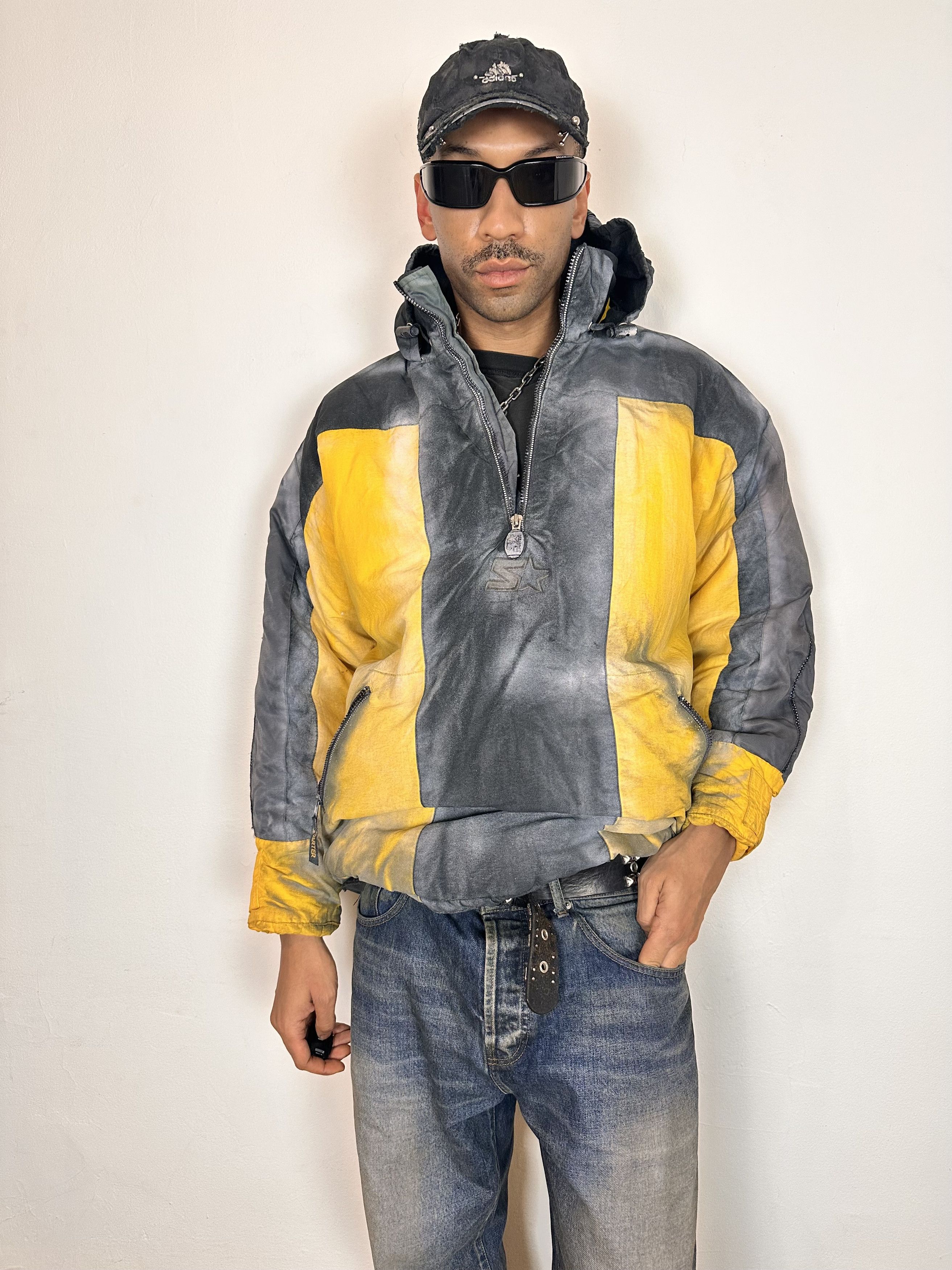 ASTROBOI* x Starter Yellow/Black Nylon Puffer Jacket - XL