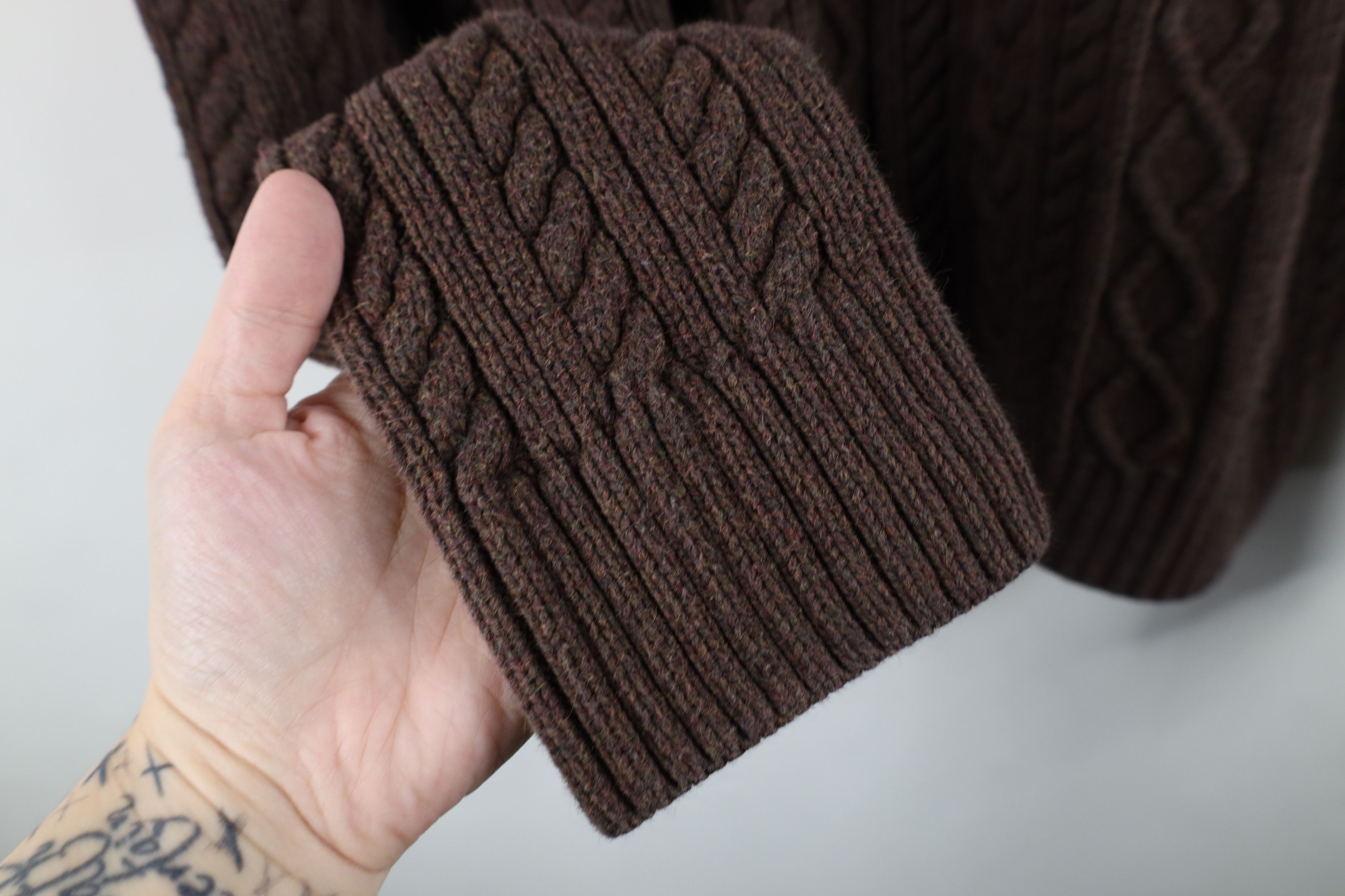 Vintage Vintage 90s Streetwear Cable Fisherman Turtleneck Sweater Size XL / US 12-14 / IT 48-50 - 6 Thumbnail