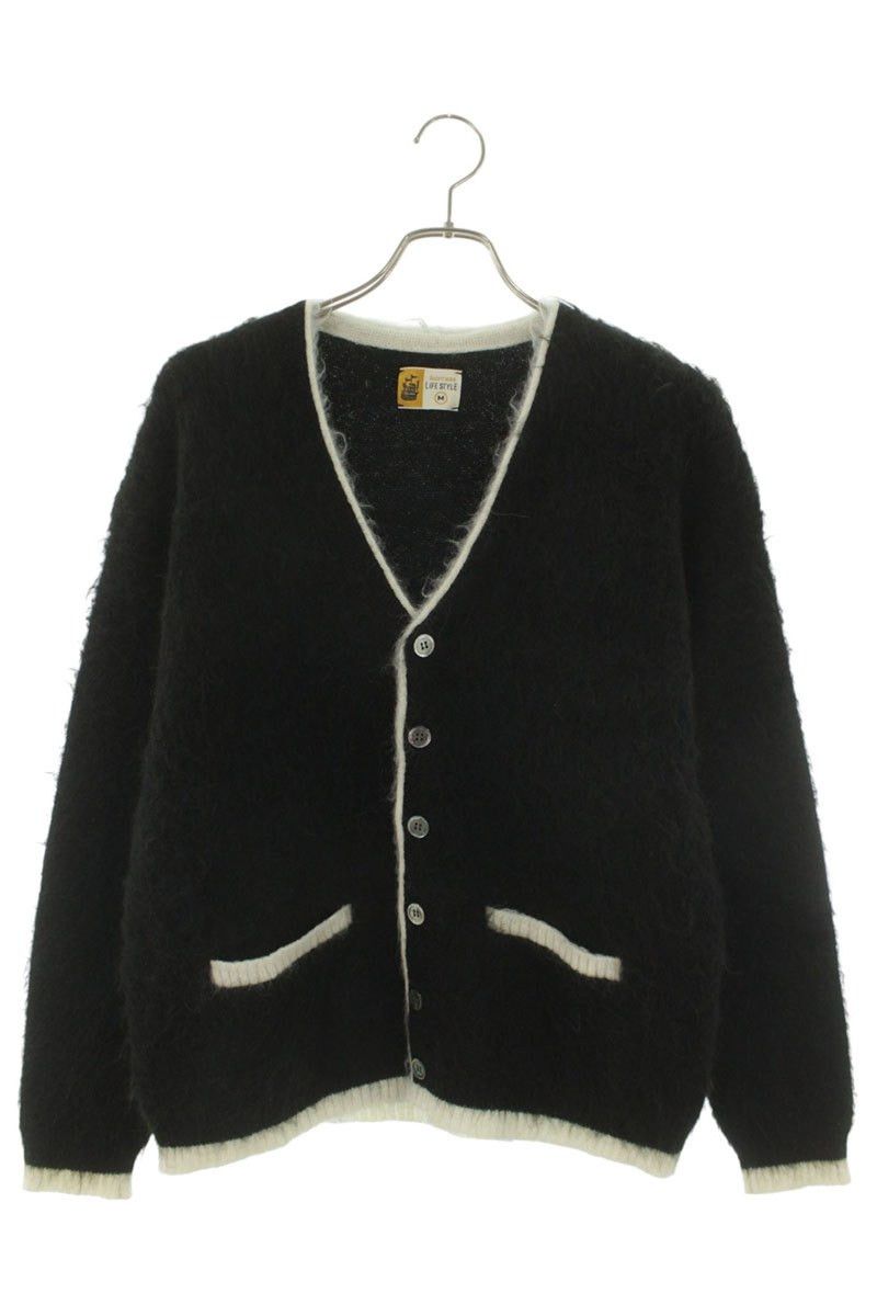 Saint Michael SAINT MICHAEL Knit Mohair Cardigan Black/White Size M Size US M / EU 48-50 / 2 - 1 Thumbnail