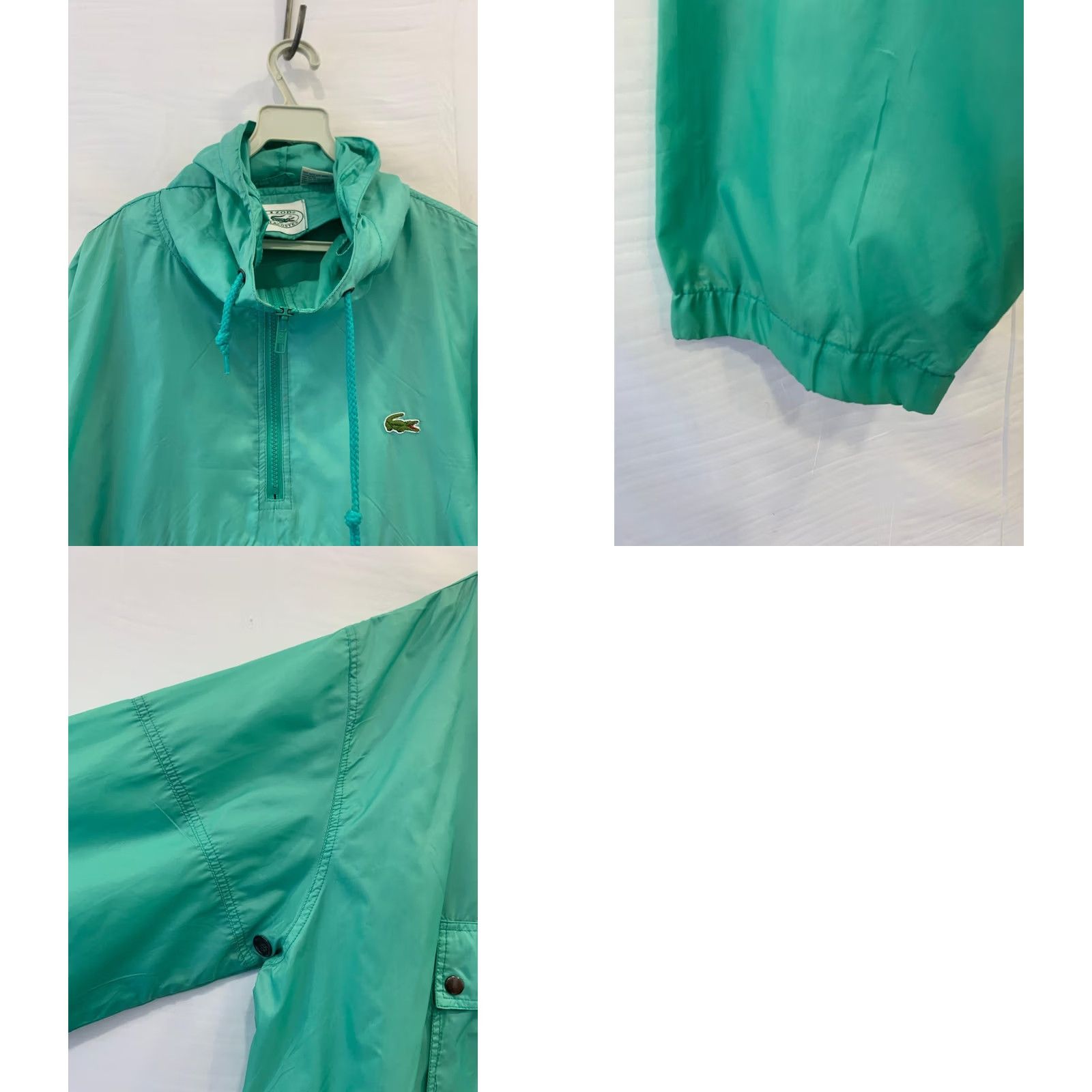 Izod VINTAGE IZOD Lacoste Anorak Windbreaker Jacket Men’s Large Teal Mint Hooded 80s Size US L / EU 52-54 / 3 - 8 Thumbnail
