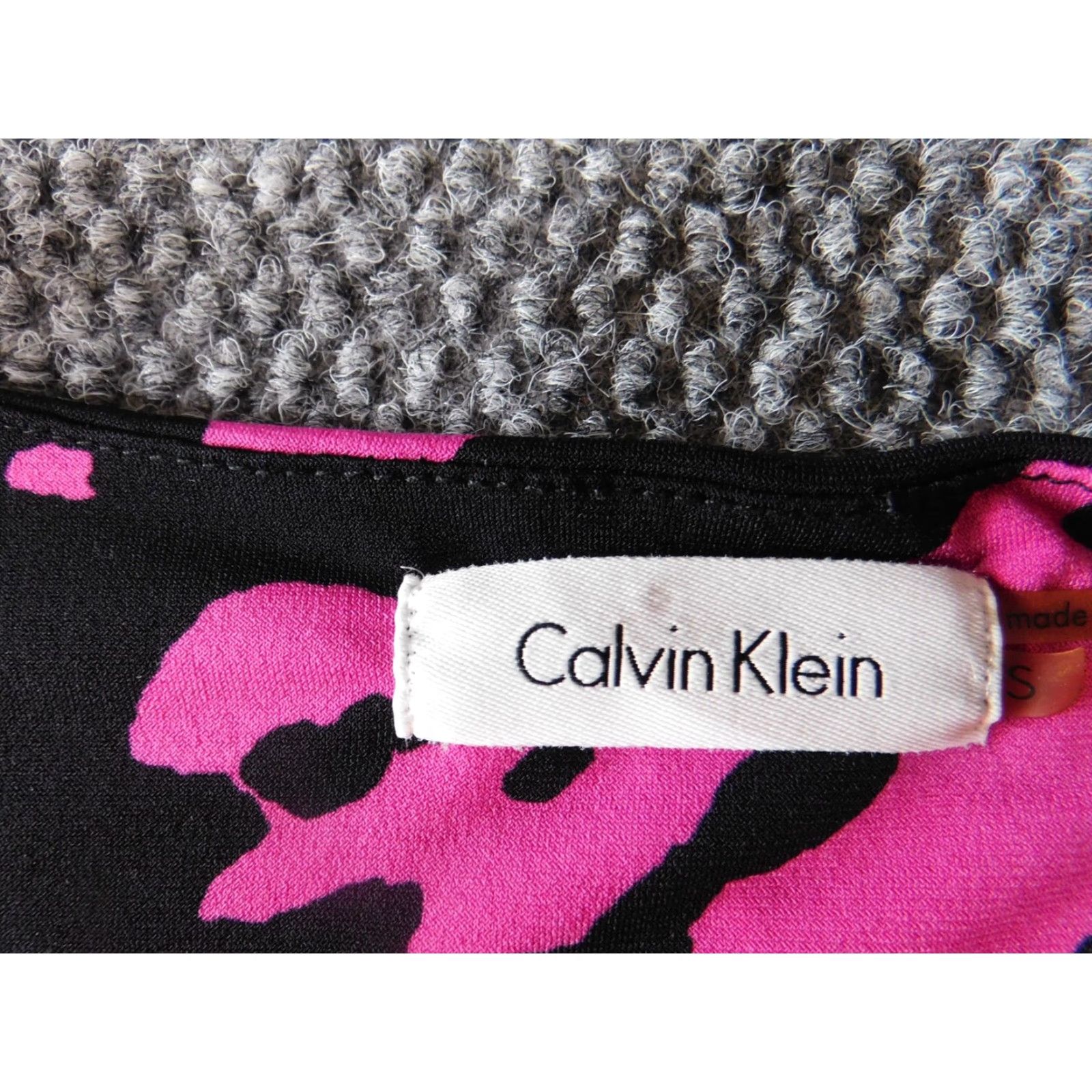 Calvin Klein Calvin Klein Blouse Shirt Womens S Beige Collared Sleeveless Pullover Geometric Pattern Casual Regular Stretch Classic Size S / US 4 / IT 40 - 3 Thumbnail