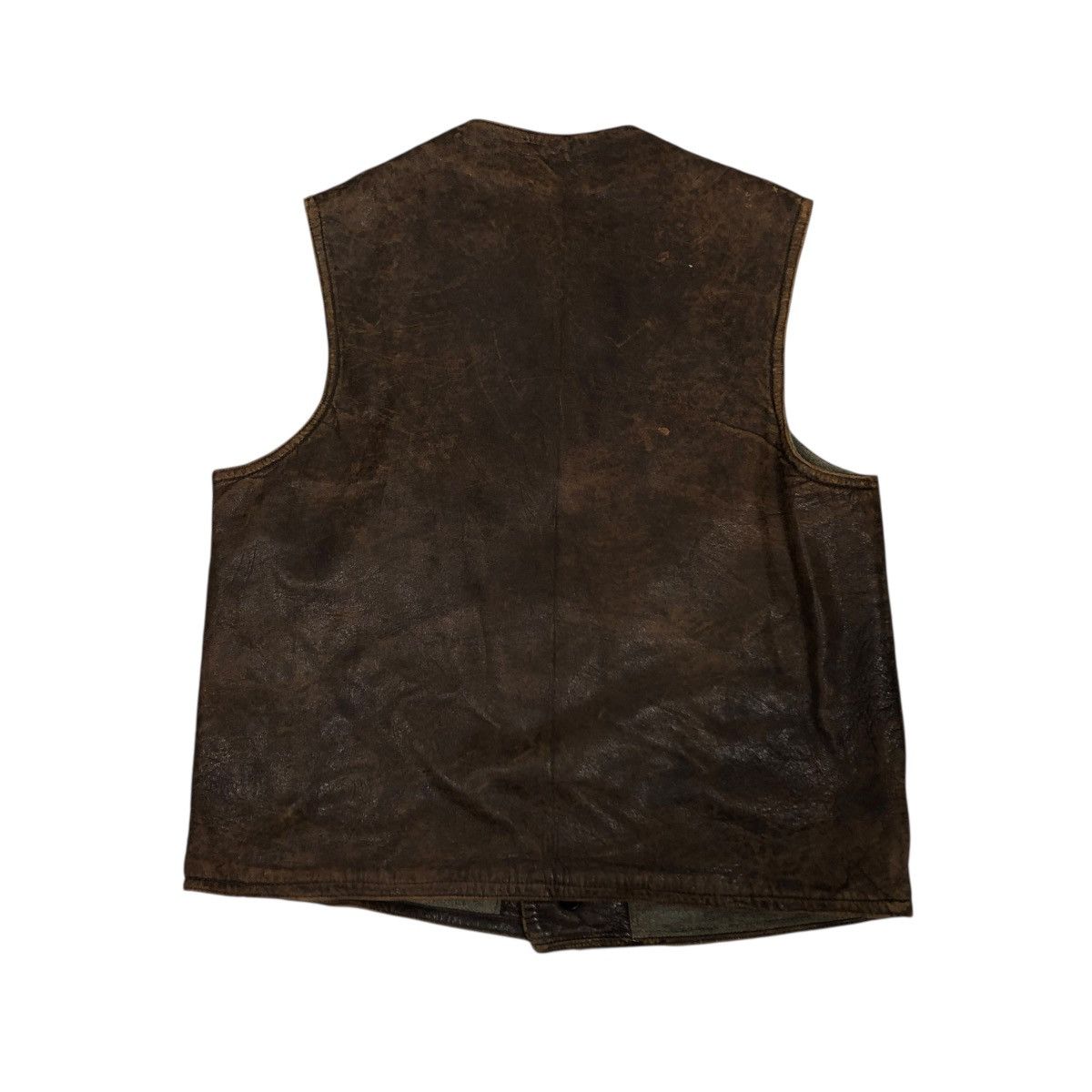 Japanese Brand 🔥RICH BROWN VINTAGE VEST LEATHER JACKET ISSEY MIYAKE Size US M / EU 48-50 / 2 - 2 Thumbnail