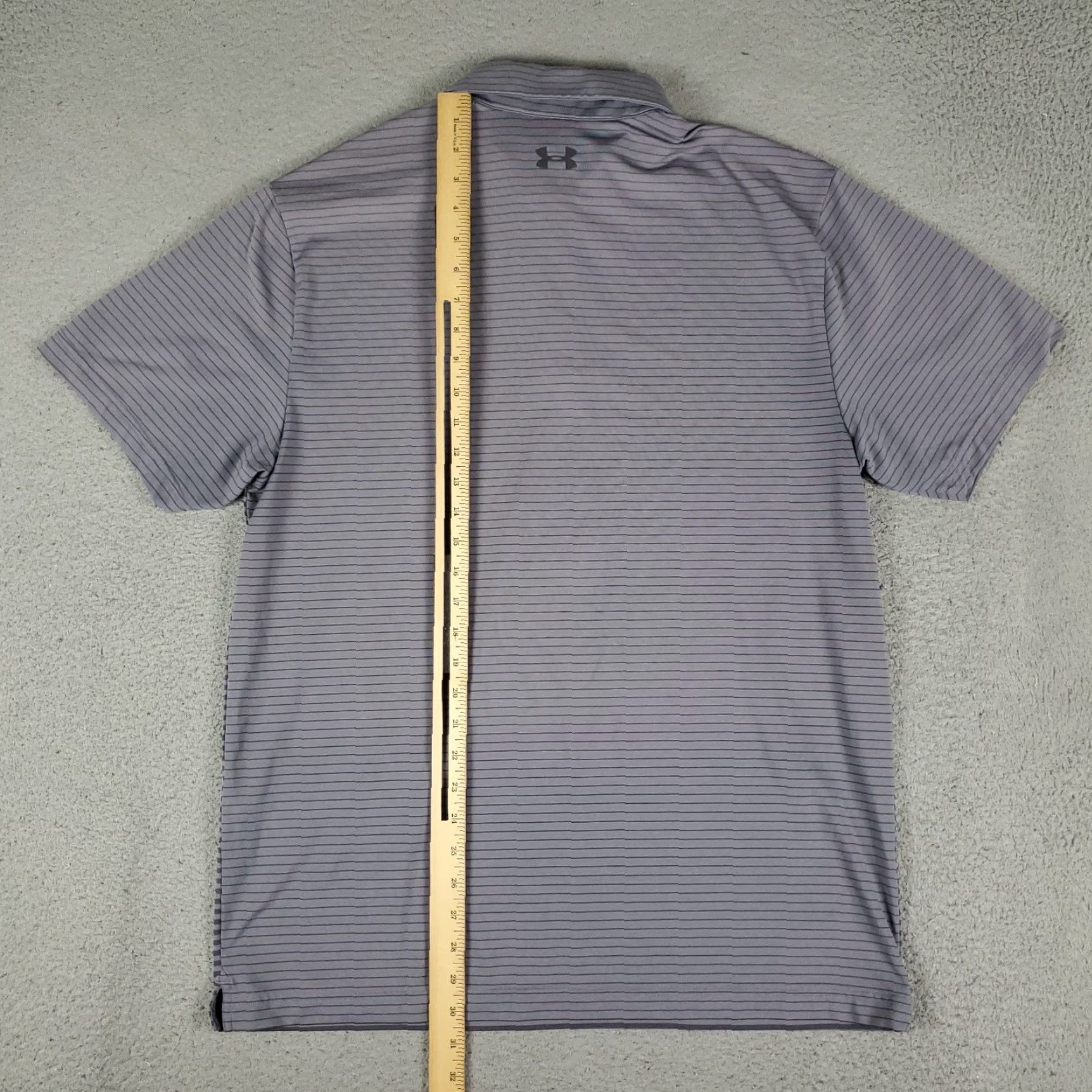 Under Armour Under Armour Polo Shirt Mens Size L Gray Striped Golf Casual Short Sleeve Polo Mens Gray Striped Polo Shirt Size US L / EU 52-54 / 3 - 5 Thumbnail