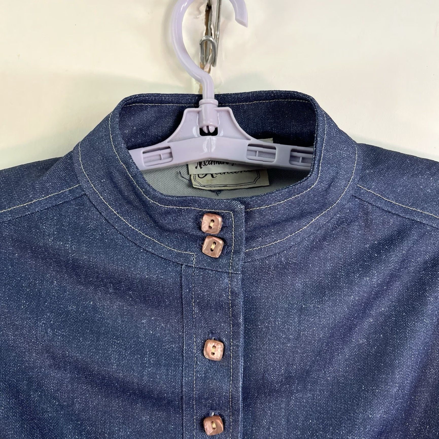 Vintage VTG Richtone Casual Button Up Pants Suit Women’s SZ 8 Blue Denim Look N Marcus Size 30" / US 8 / IT 44 - 3 Thumbnail