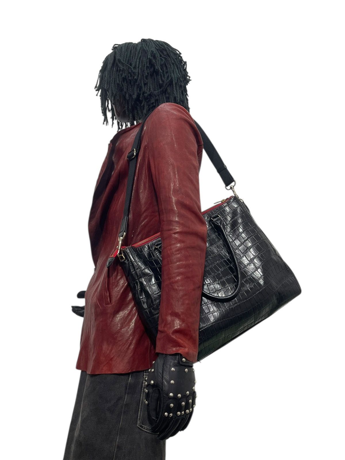 Genuine Leather Crocodle Embossed Leather mConcerto Tote Shoulder Bag 2🟩2 Size ONE SIZE - 1 Thumbnail