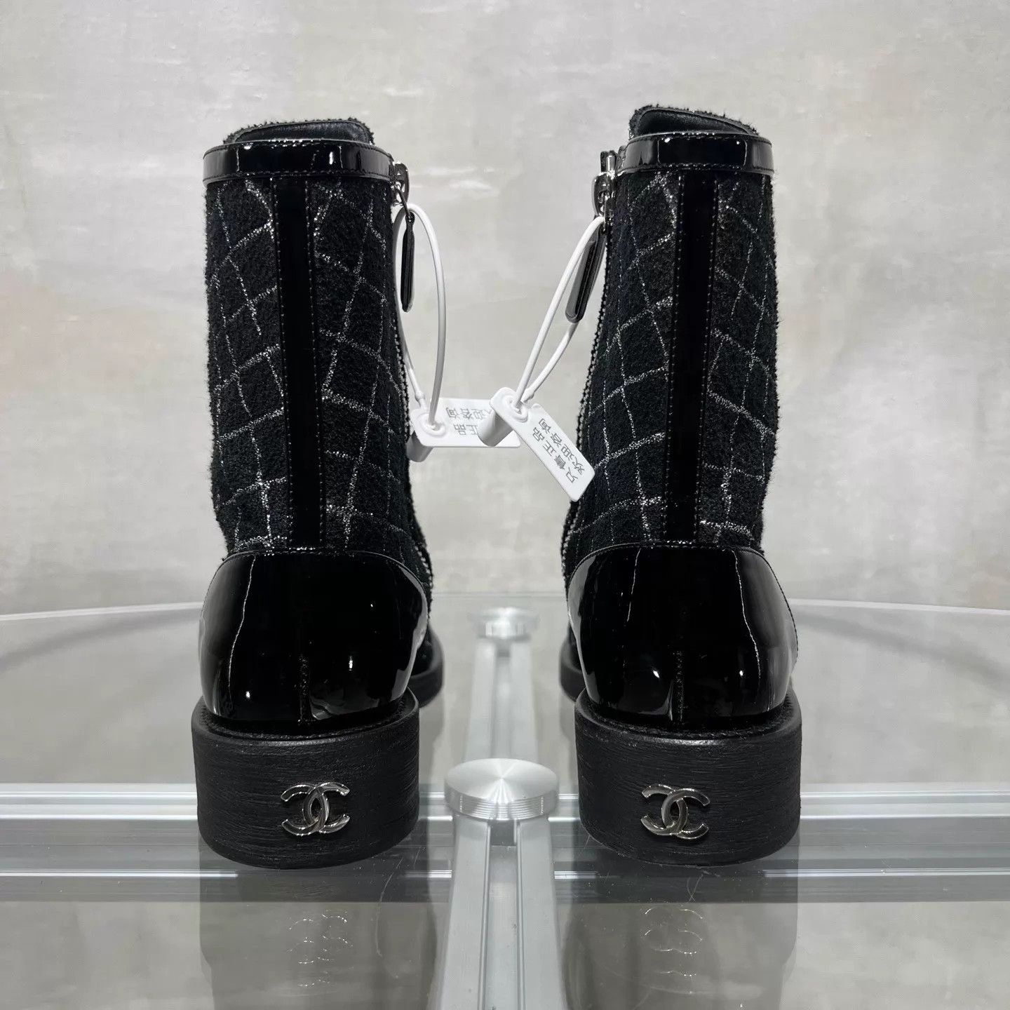 Chanel Chanel Black Checked Boots 36 Size US 5.5 / IT 35.5 - 6 Thumbnail