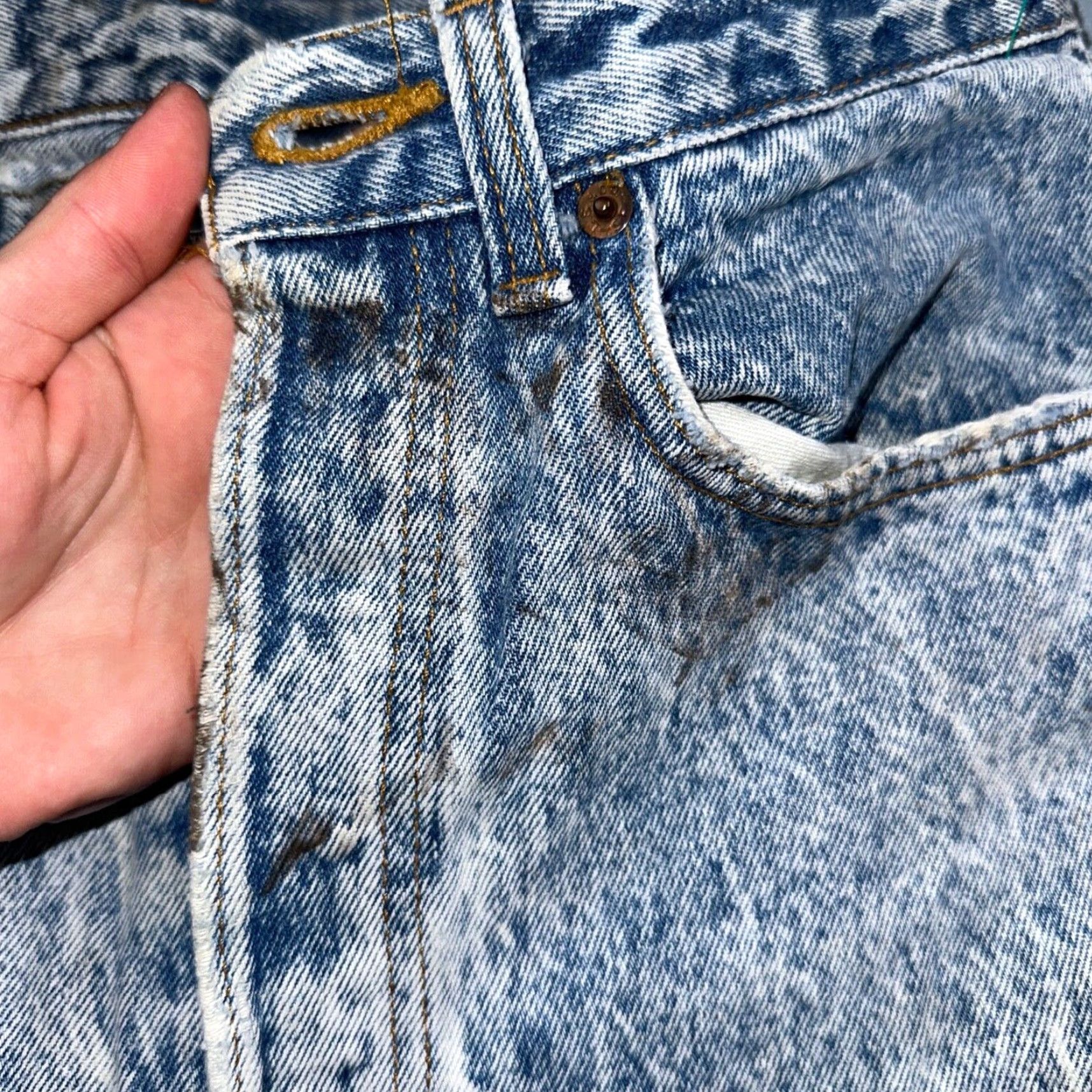 Levi's VINTAGE Levis 501 Jeans Straight Leg 80s USA XX Blue Acid Wash 31x32 Act 30x31 Size US 31 - 5 Thumbnail