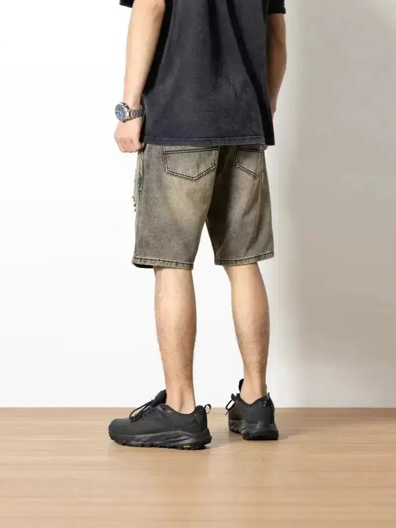 Japanese Brand Retro mud dyed ripped denim shorts Size US 32 / EU 48 - 3 Thumbnail