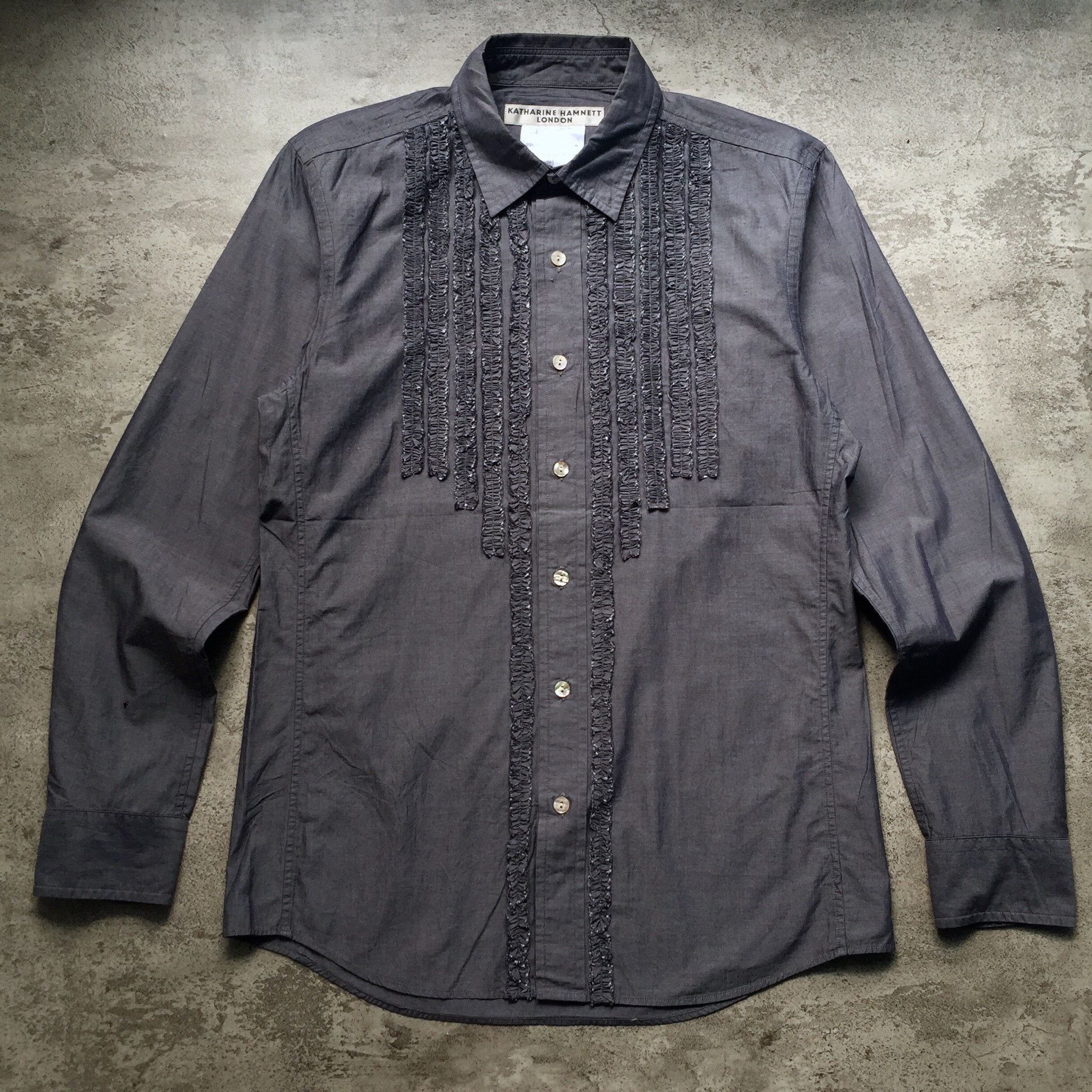 Katharine Hamnett London 90s Katharine Hamnett Ruffle Shirt New Condition Size US M / EU 48-50 / 2 - 1 Thumbnail