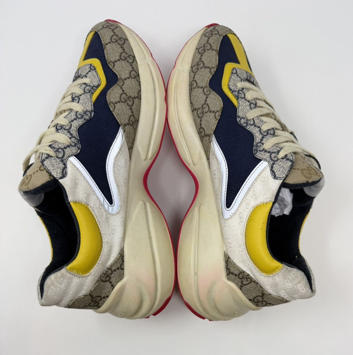 Gucci Gucci Rhyton GG Beige White Yellow Sneaker Size US 12 / EU 45 - 4 Thumbnail