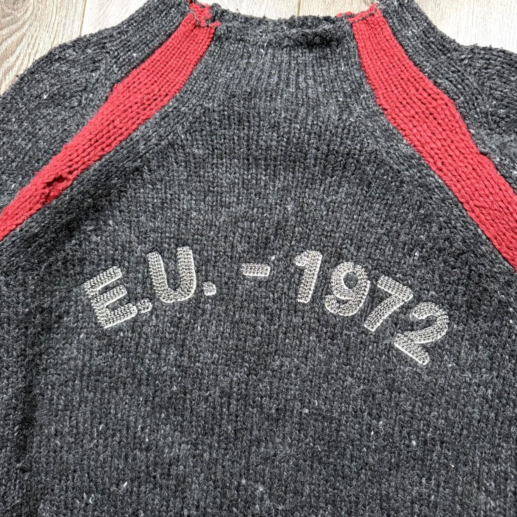Ecko Unltd. Y2K Ecko Unltd Knit Sweater XL Gray Red Stripe Raglan Hip Hop Pullover Chunky Size US XL / EU 56 / 4 - 4 Thumbnail