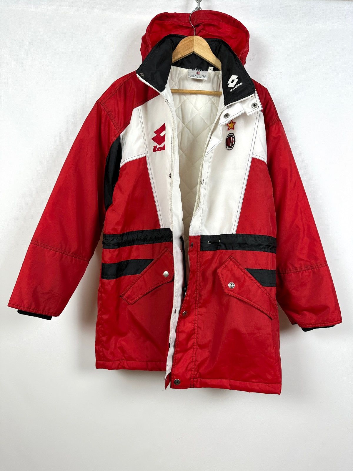 Lotto Sport 90s Vintage Lotto AC Milan Soccer Parka Coat Jacket Size US M / EU 48-50 / 2 - 4 Thumbnail