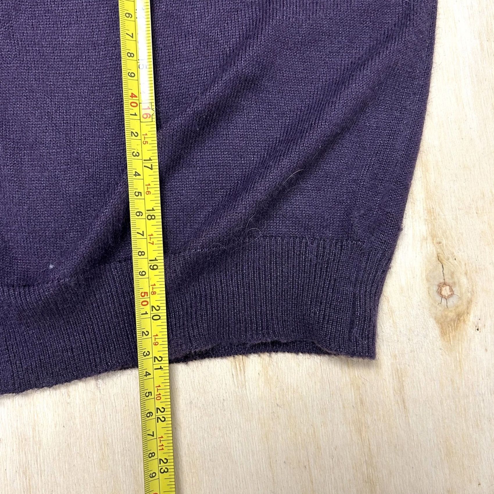 Vintage Erika & Co. Cardigan Sweater Womens M Purple Crew Neck Pockets Tight-Knit Casual Fall Size M / US 6-8 / IT 42-44 - 6 Thumbnail