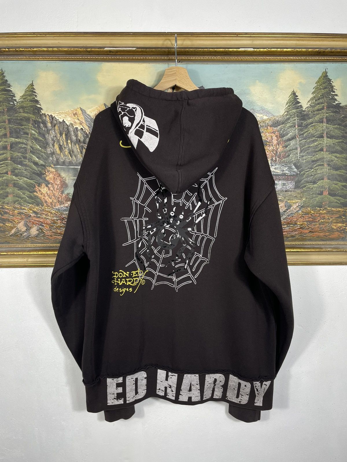 Christian Audigier Ed Hardy Retro 00s Hoodie With Crystals Affliction Grunge Size US XXL / EU 58 / 5 - 2 Thumbnail