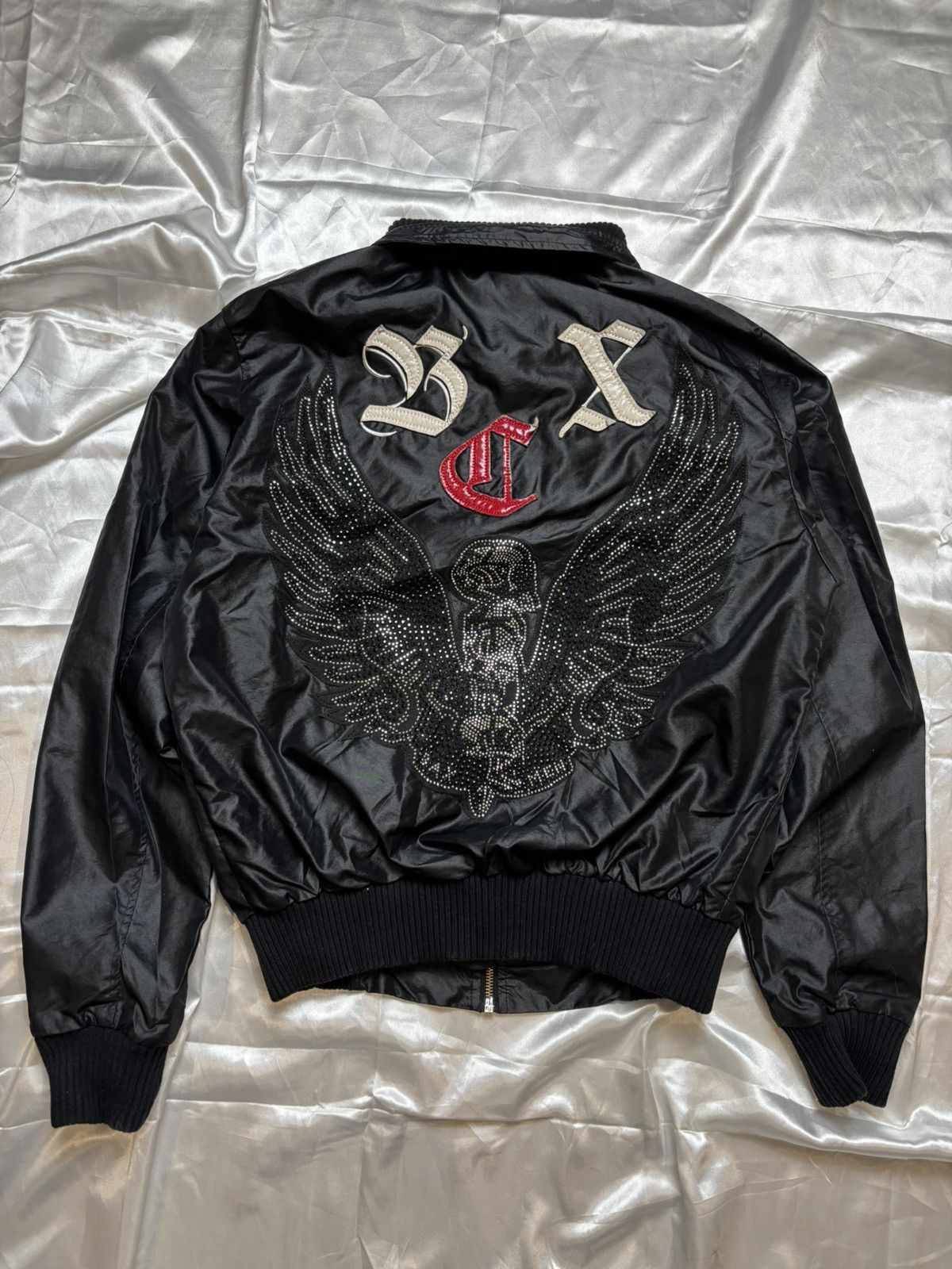 Japanese Brand × Vintage Vintage printed light bomber jacket rhinestones Size M / US 6-8 / IT 42-44 - 1 Thumbnail