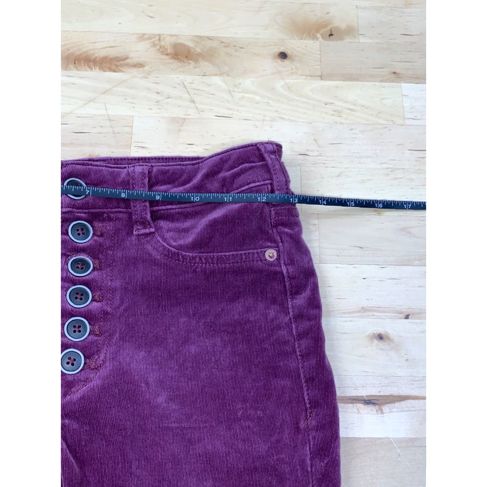Vintage Pilcro High Rise Skinny Corduroy Pants 25 Pink Button Fly #6072 Pilcro Women Pants Slim Ankle Pink 25 Overall Size 42" / US 20 - 7 Thumbnail