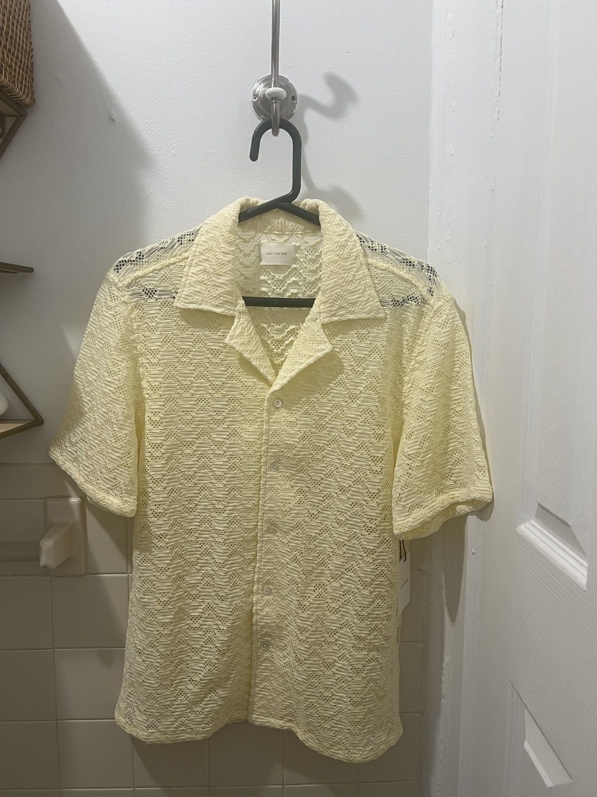 image of Aime Leon Dore Ss21 Rico Shirt Afterglow Small in Yellow, Men's