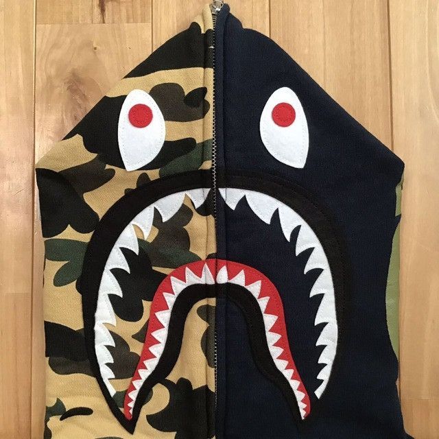 Bape BAPE logo shark full zip hoodie a bathing ape BAPE camo Size US M / EU 48-50 / 2 - 4 Thumbnail