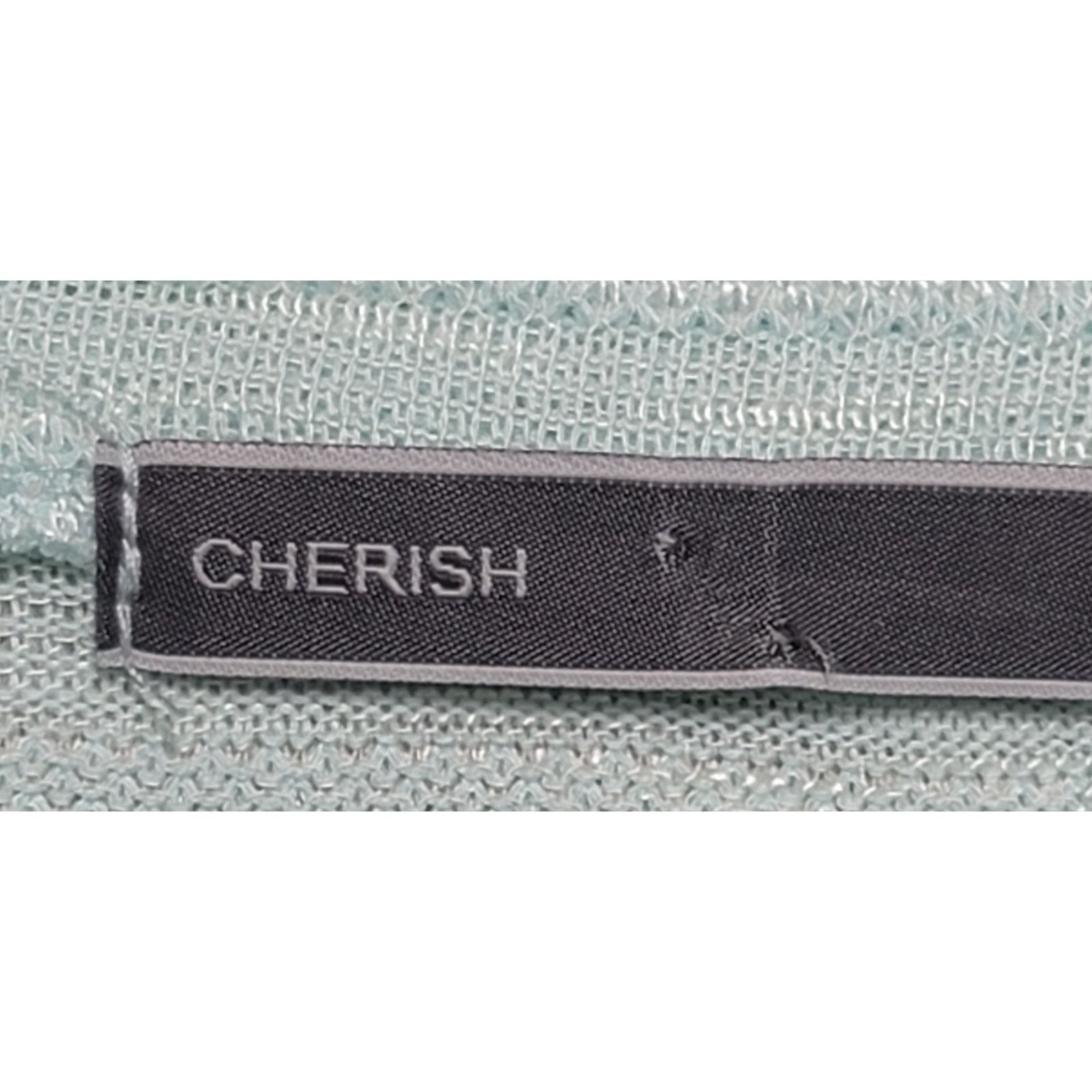 Other Cherish Light Green Tight Knit Roll Tab Sleeves Top Large Size L / US 10 / IT 46 - 3 Thumbnail