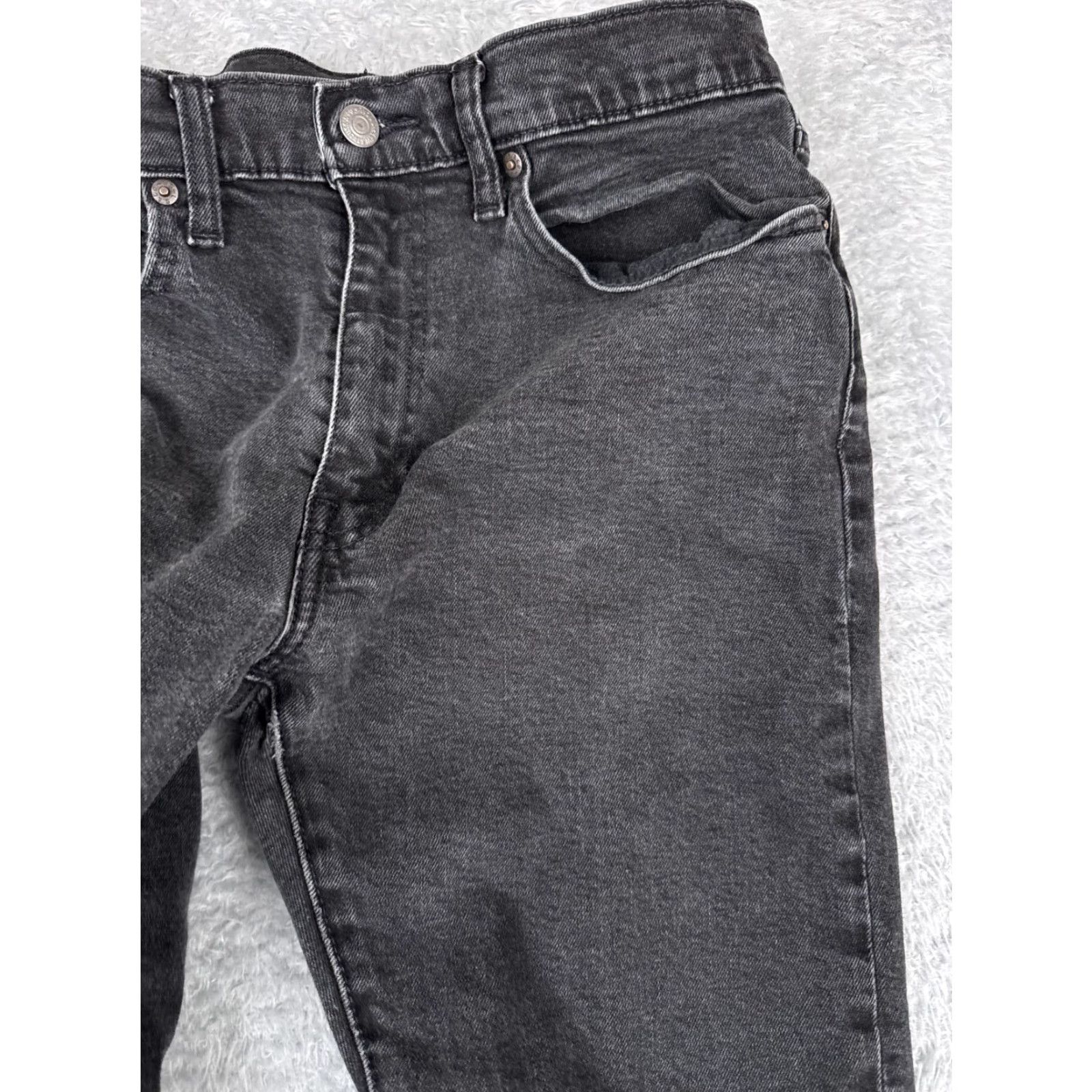 Levi's Levis 512 Jeans Black Denim Distressed Cotton 34x29 5-Pocket Regular Fit Adult Men Jeans Vintage No Size US 34 / EU 50 - 6 Thumbnail
