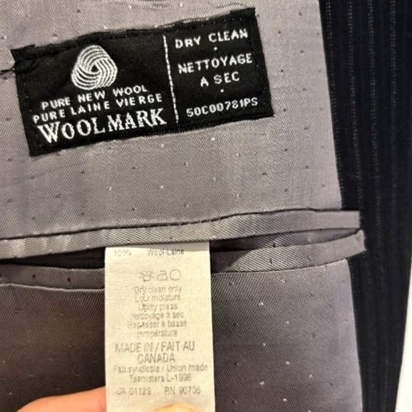 Calvin Klein Calvin Klein Men's Wool Blazer Black Jacket Size 44R Size 44R - 4 Thumbnail