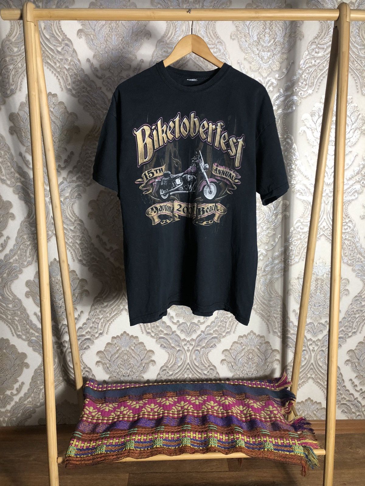 Harley Davidson VERY RARE HARLEY DAVIDSON MOTORCYCLE DOUBLE PRINTED Y2K 90s Size US XL / EU 56 / 4 - 1 Thumbnail