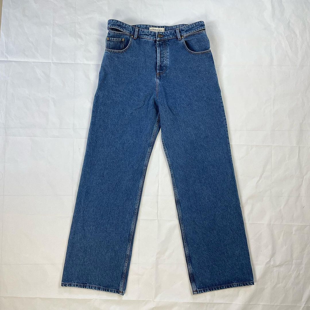 Y/ PROJECT PEEP SHOW STONE WASHED DENIM JEANS