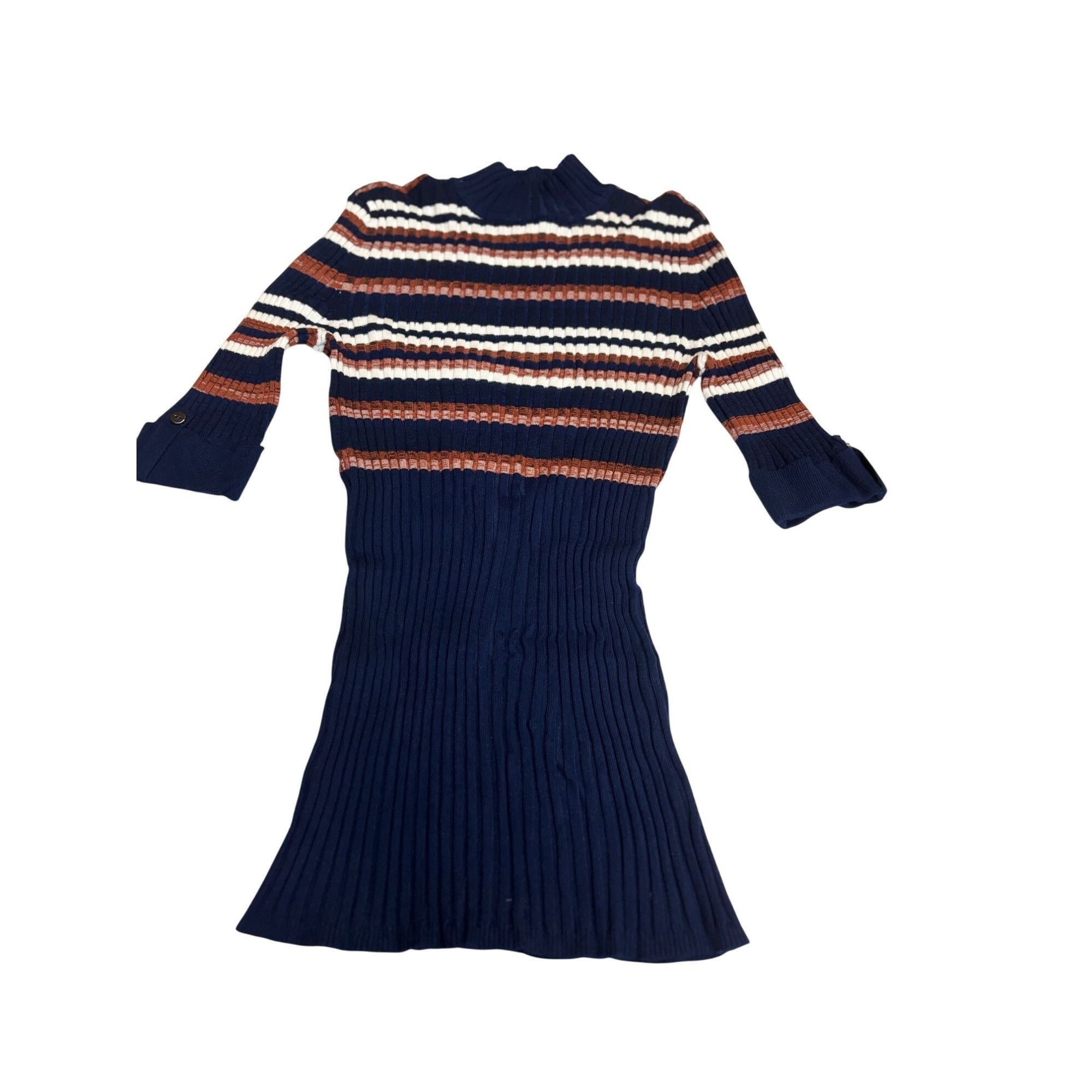 Style & Co Style & Co Mock Neck ribbed Elbow-sleeve, Striped Sweater, S Size M / US 6-8 / IT 42-44 - 6 Thumbnail