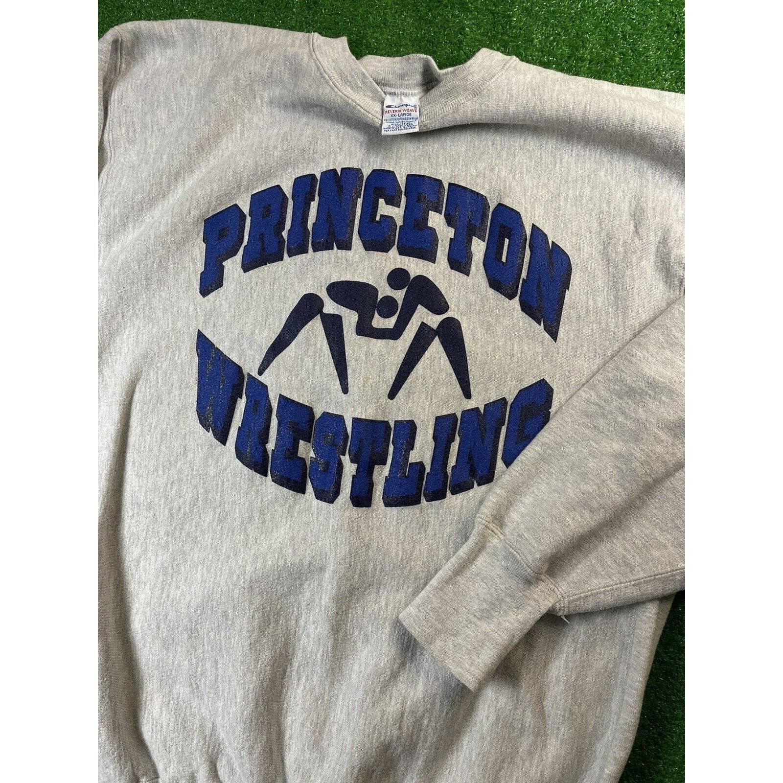 image of Vintage 90's Champion Weave Princeton Crewneck Sweatshirt in Grey, Men's (Size 2XL)