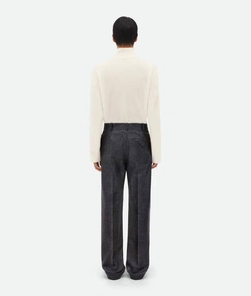 Bottega Veneta o1loc1c0125 737984 Printed Leather Houndstooth Pant Black Size US 32 / EU 48 - 3 Thumbnail