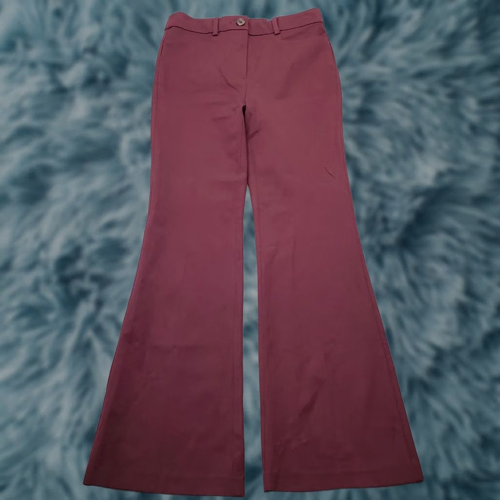 Loft LOFT The Sutton Ankle Flare Pants Womens 2 Burgundy Stretch Regular Flat Front Pants Size 26" / US 2 / IT 38 - 1 Thumbnail