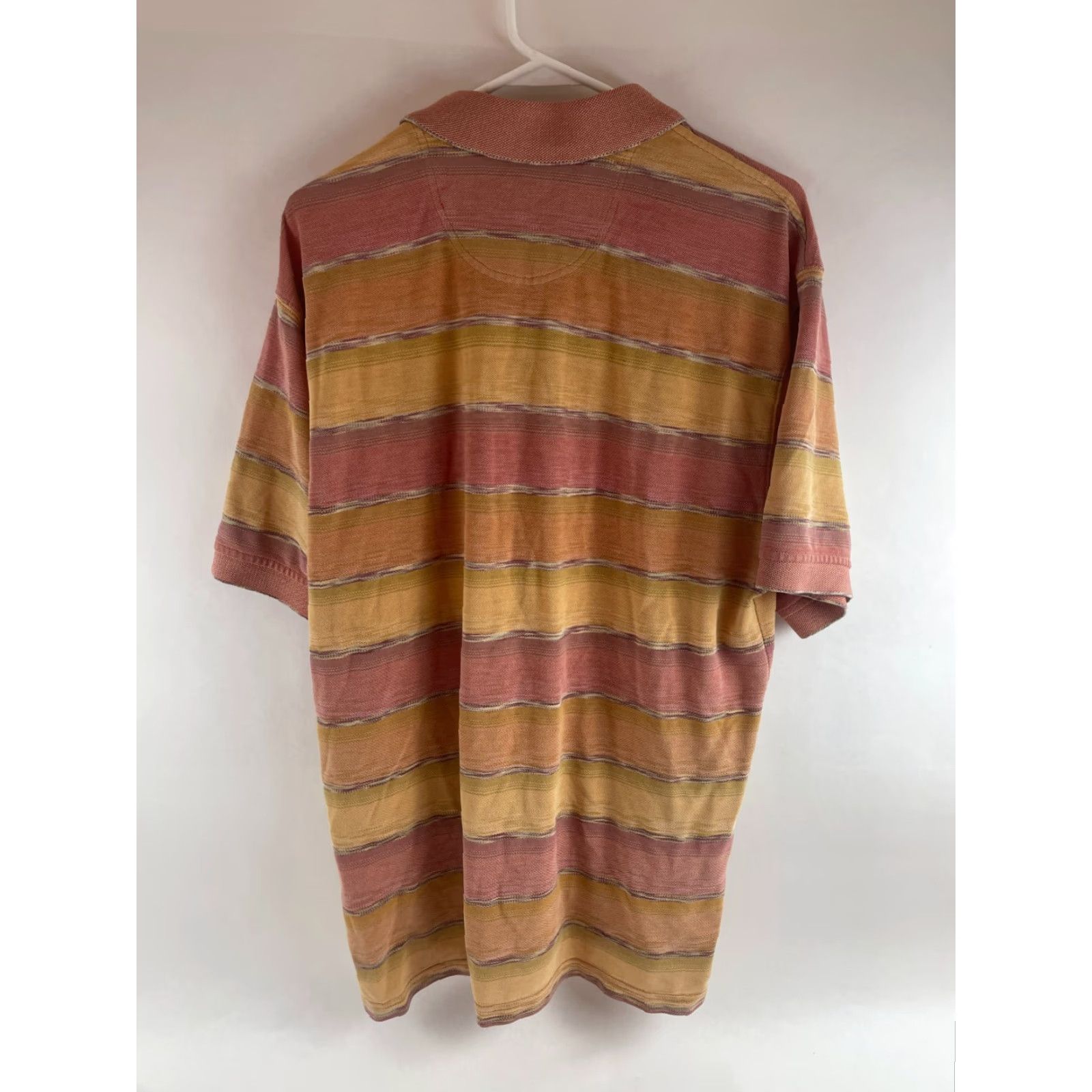 Van Heusen Van Heusen Polo Shirt Men XL Red & Tan Color Blocks Striped Short Sleeve Polo Shirt - Men’s Casual Golf Authentic Size US XL / EU 56 / 4 - 2 Thumbnail
