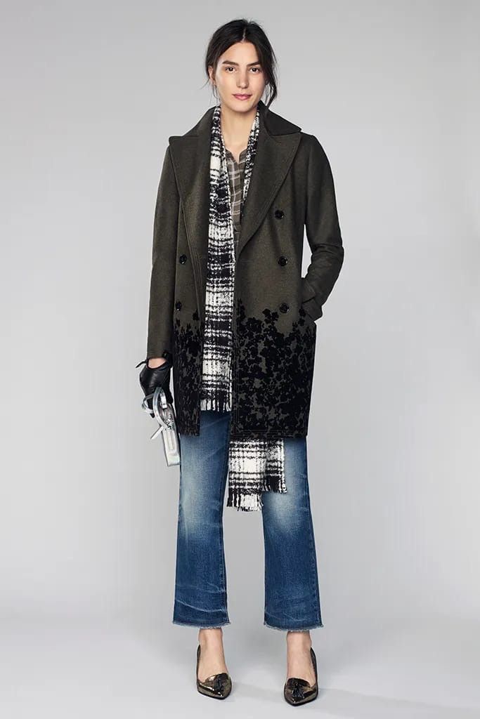 Banana Republic Banana Republic Holiday 2015 Wool Flocked Hem Coat Size S / US 4 / IT 40 - 1 Thumbnail