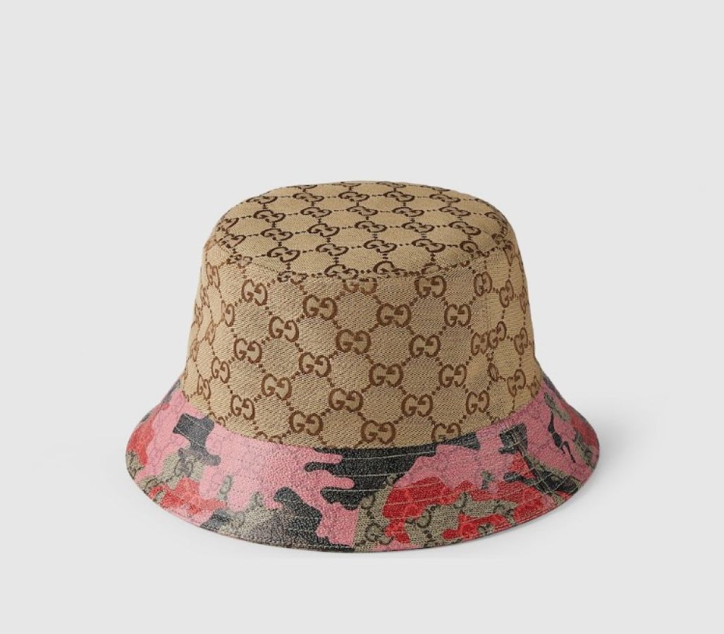 Gucci Gg Canvas Unisex Bucket Hat - Size L in Beige, Men's