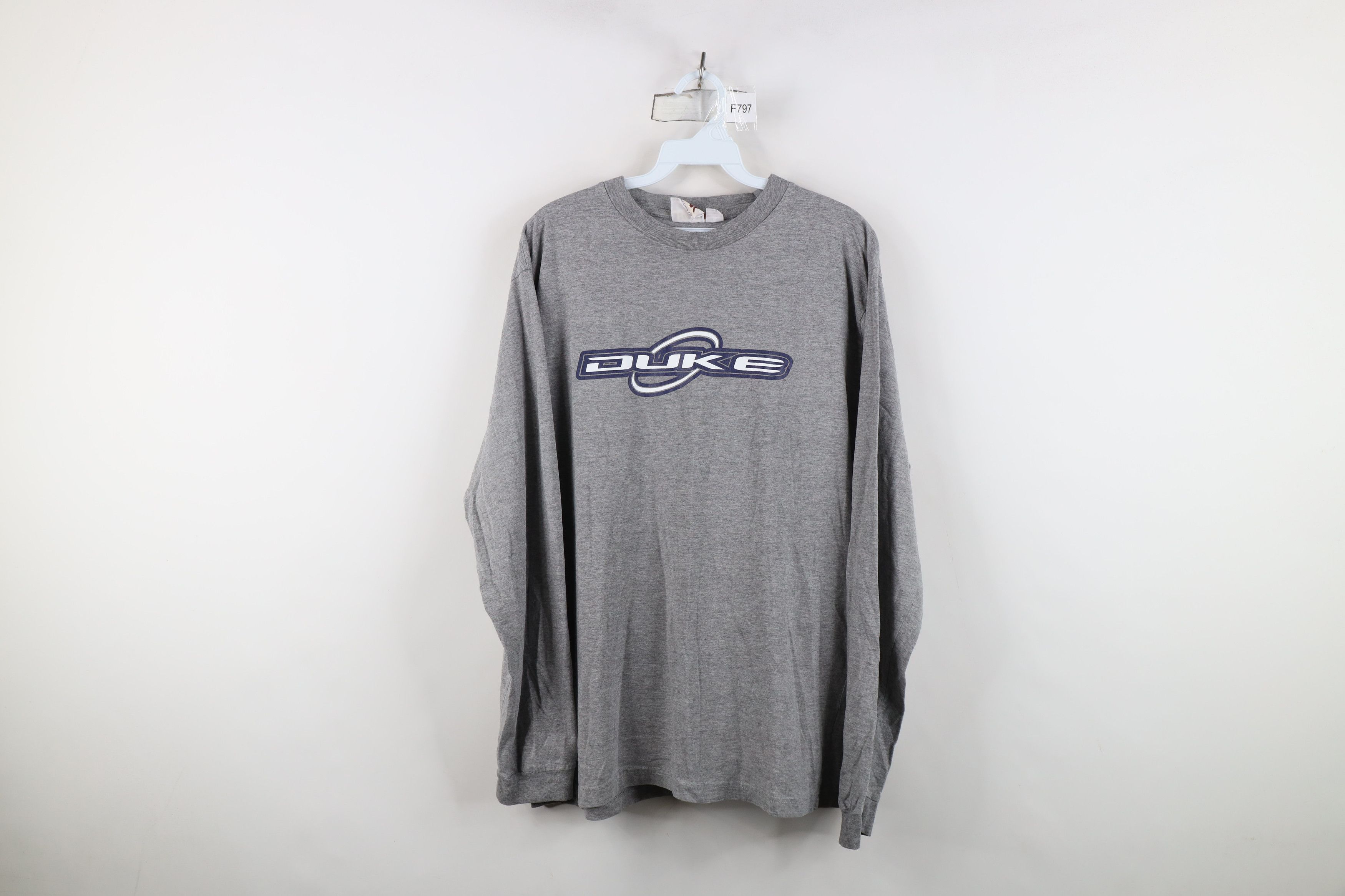 Vintage Vintage 90s Duke University Long Sleeve T-Shirt Heather Gray Size US XL / EU 56 / 4 - 1 Thumbnail